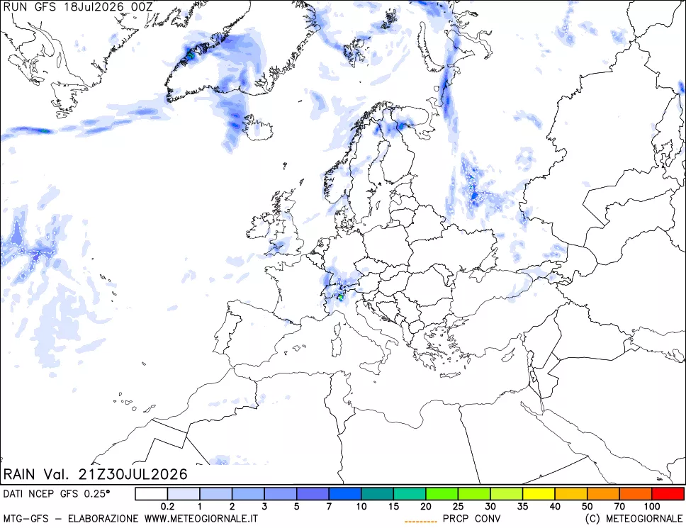 mappa Precipitazioni totali e convettive