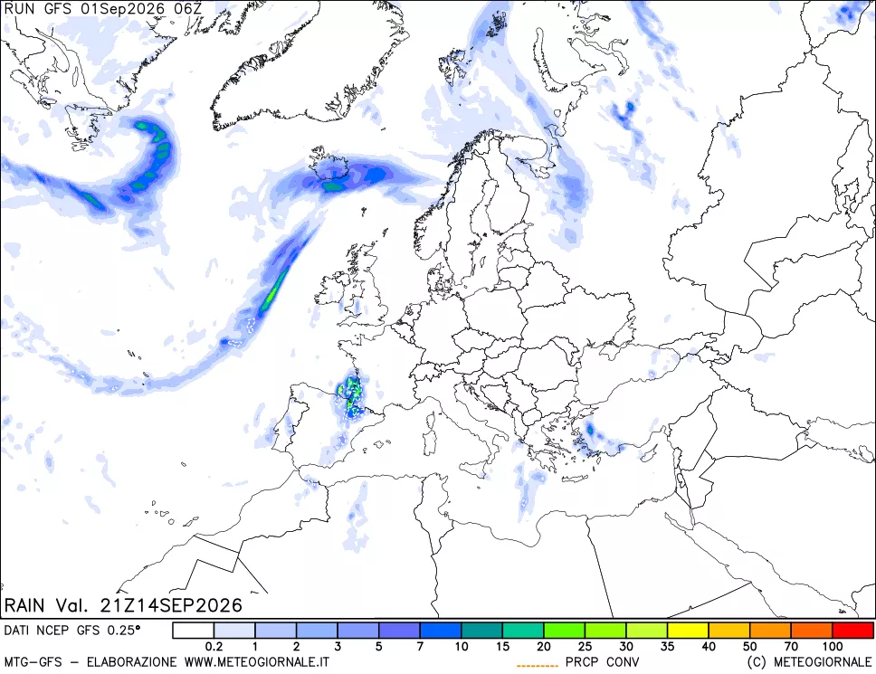 mappa Precipitazioni totali e convettive