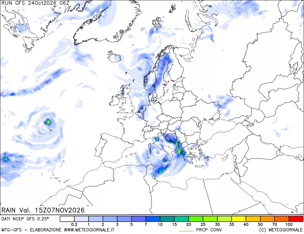 mappa Precipitazioni totali e convettive