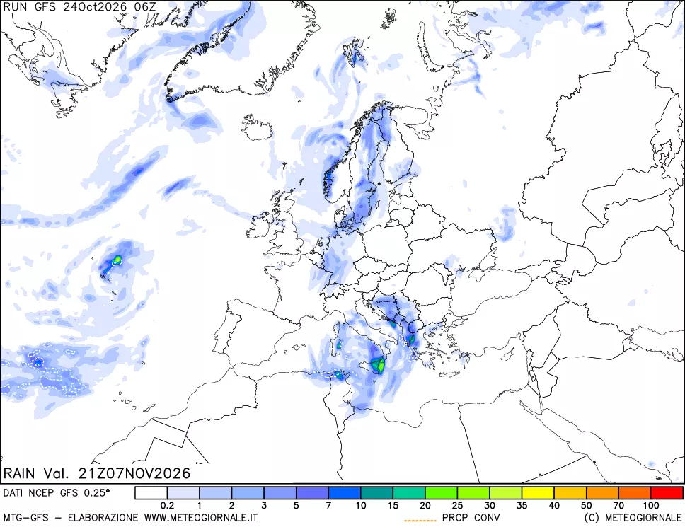 mappa Precipitazioni totali e convettive
