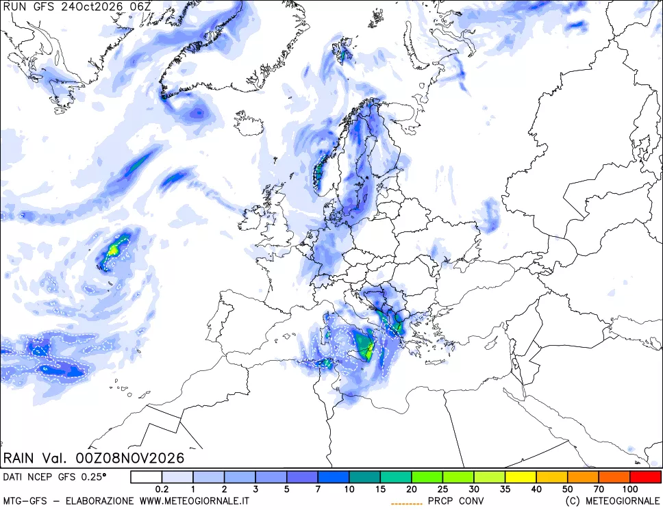 mappa Precipitazioni totali e convettive