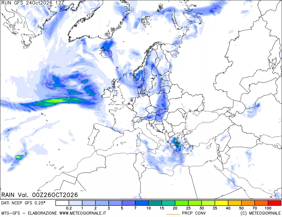 mappa Precipitazioni totali e convettive