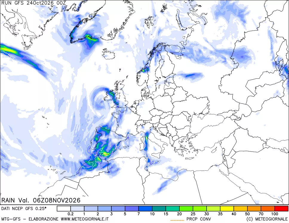 mappa Precipitazioni totali e convettive