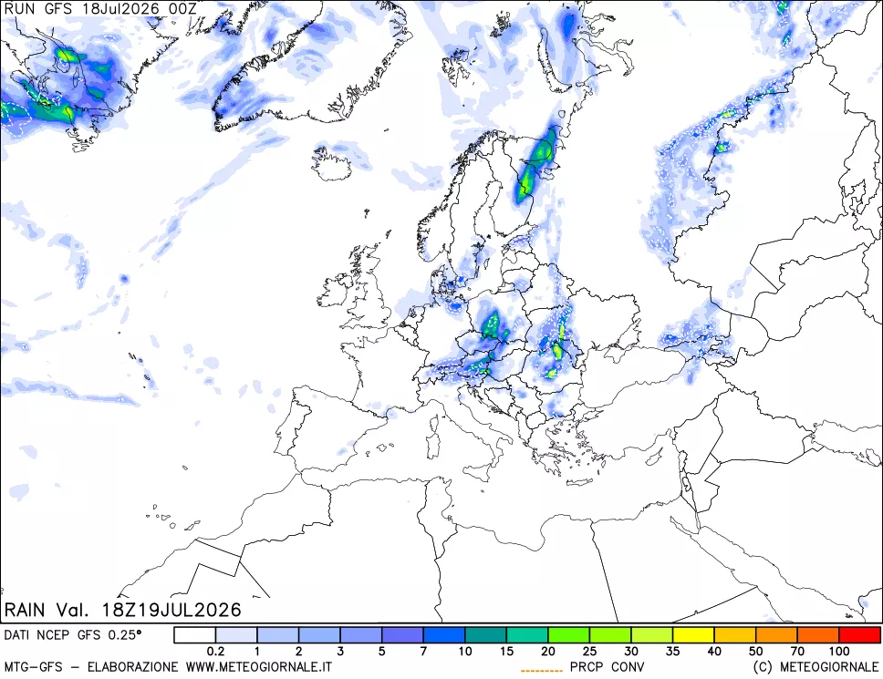 mappa Precipitazioni totali e convettive