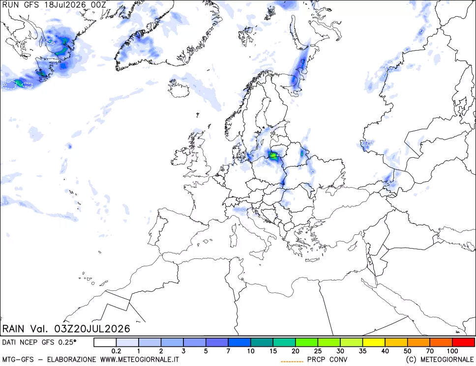 mappa Precipitazioni totali e convettive