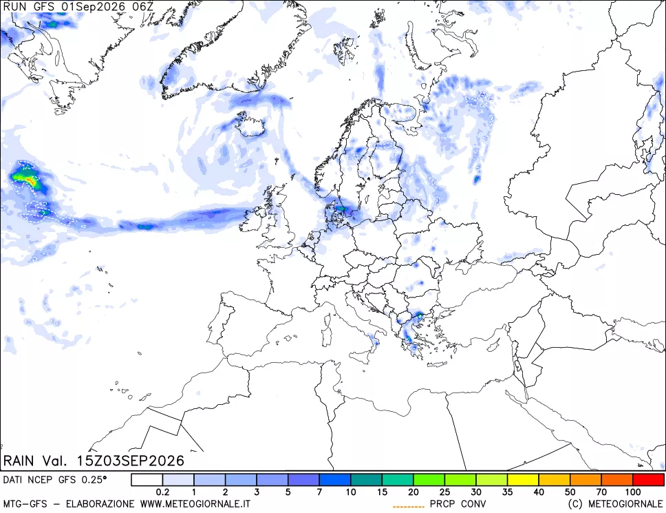 mappa Precipitazioni totali e convettive