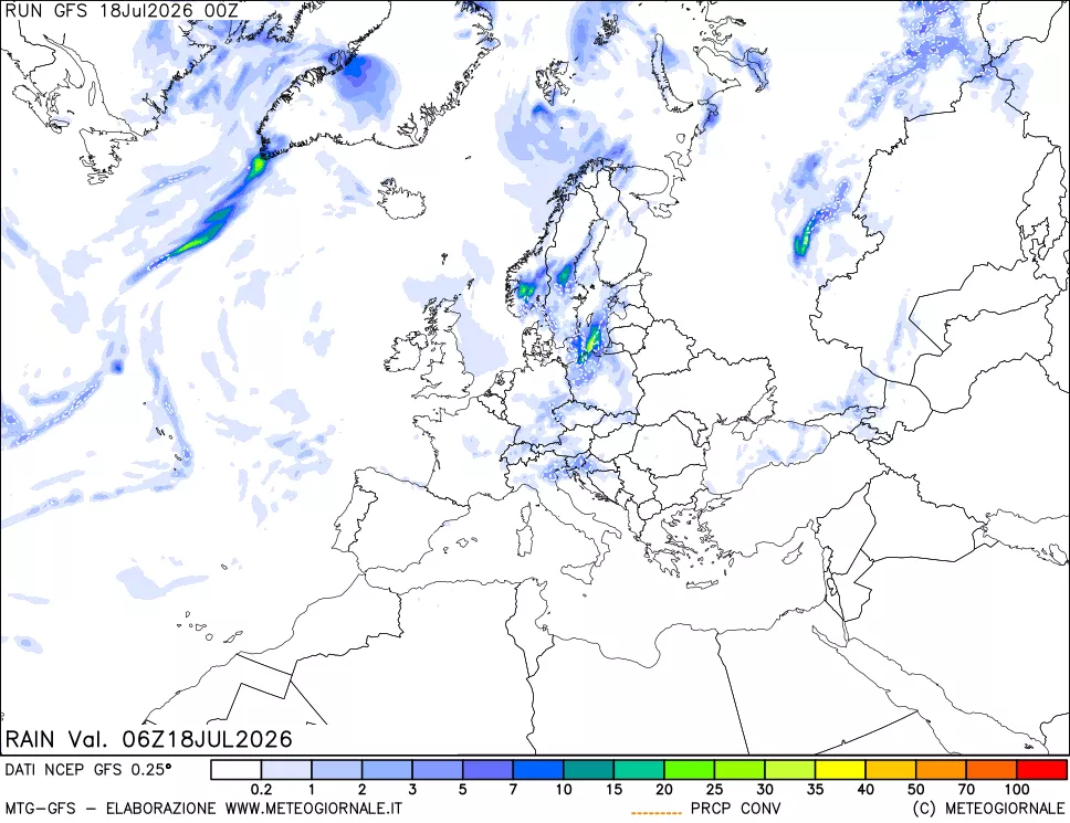 mappa Precipitazioni totali e convettive