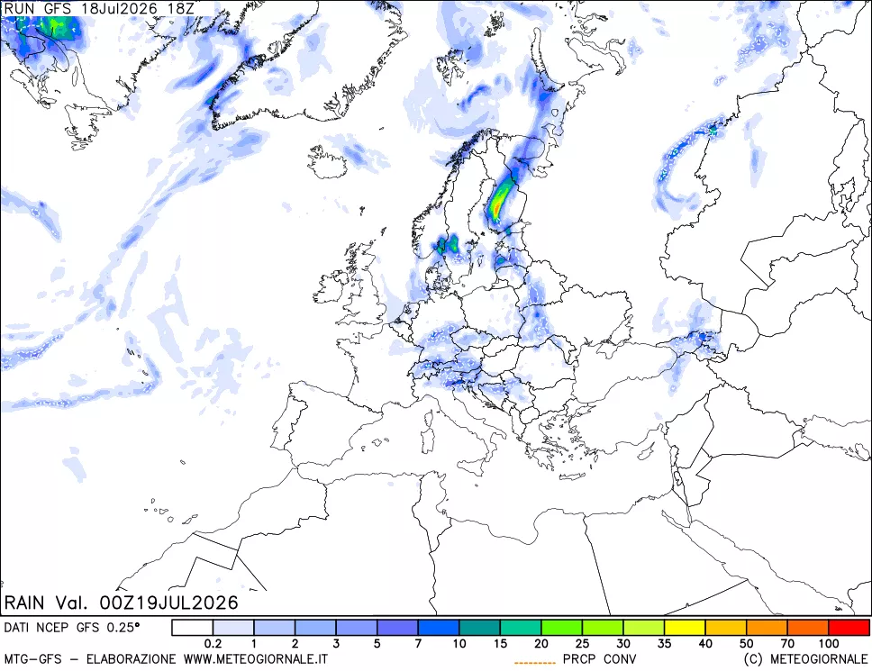 mappa Precipitazioni totali e convettive