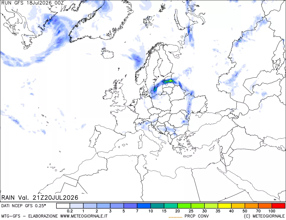 mappa Precipitazioni totali e convettive