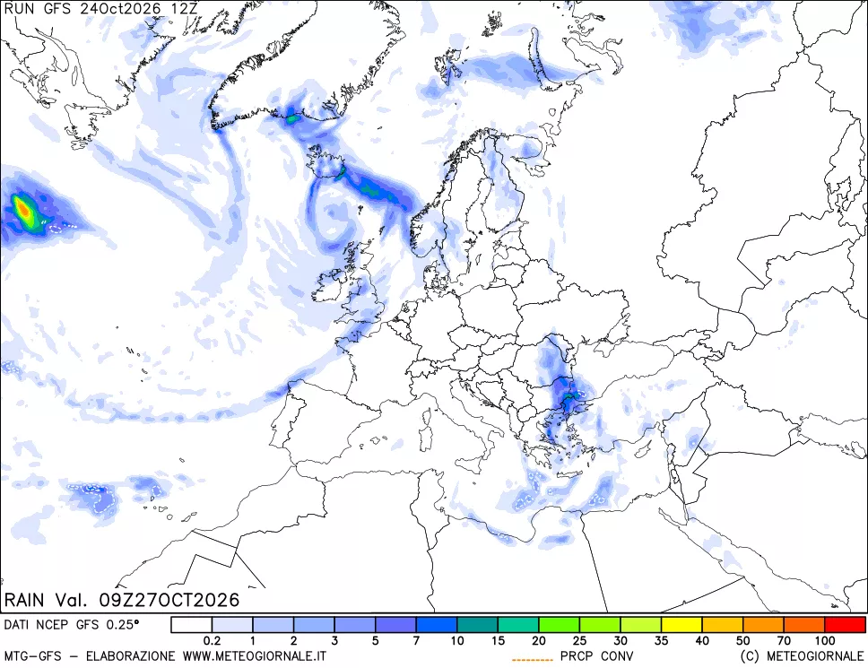 mappa Precipitazioni totali e convettive