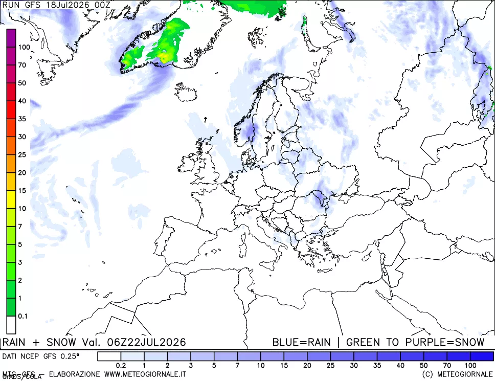 mappa Precipitazioni totali e nevose