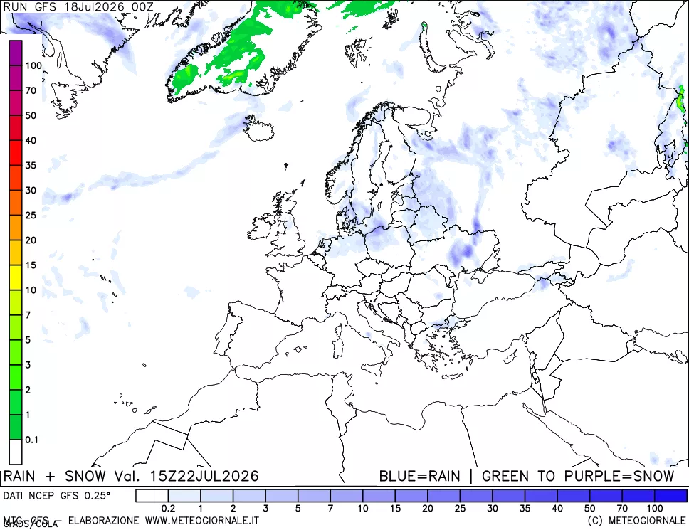 mappa Precipitazioni totali e nevose