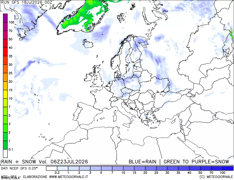 mappa Precipitazioni totali e nevose