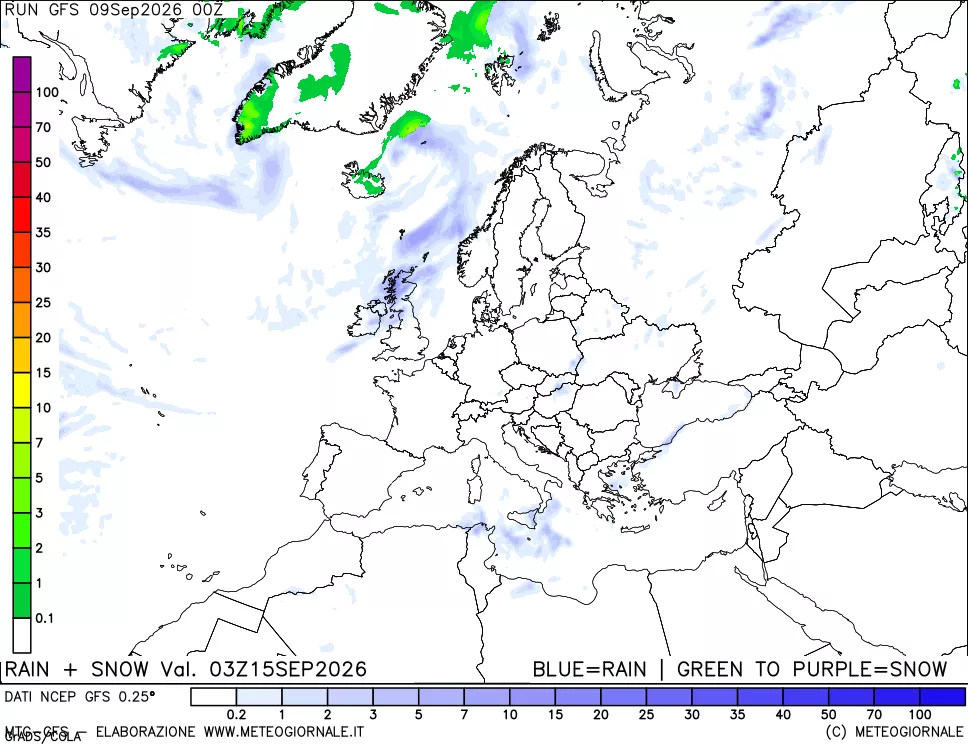 mappa Precipitazioni totali e nevose