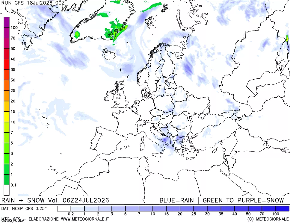 mappa Precipitazioni totali e nevose
