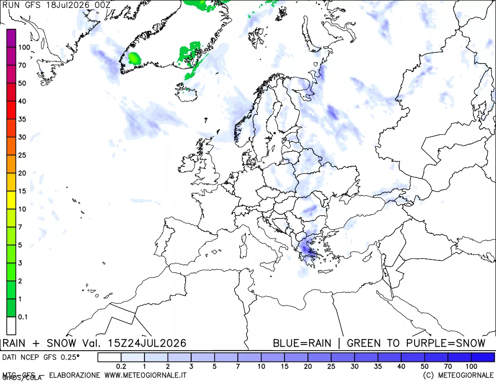 mappa Precipitazioni totali e nevose