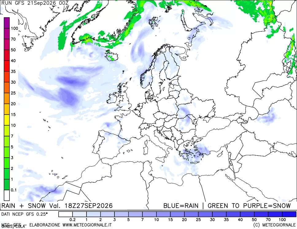 mappa Precipitazioni totali e nevose