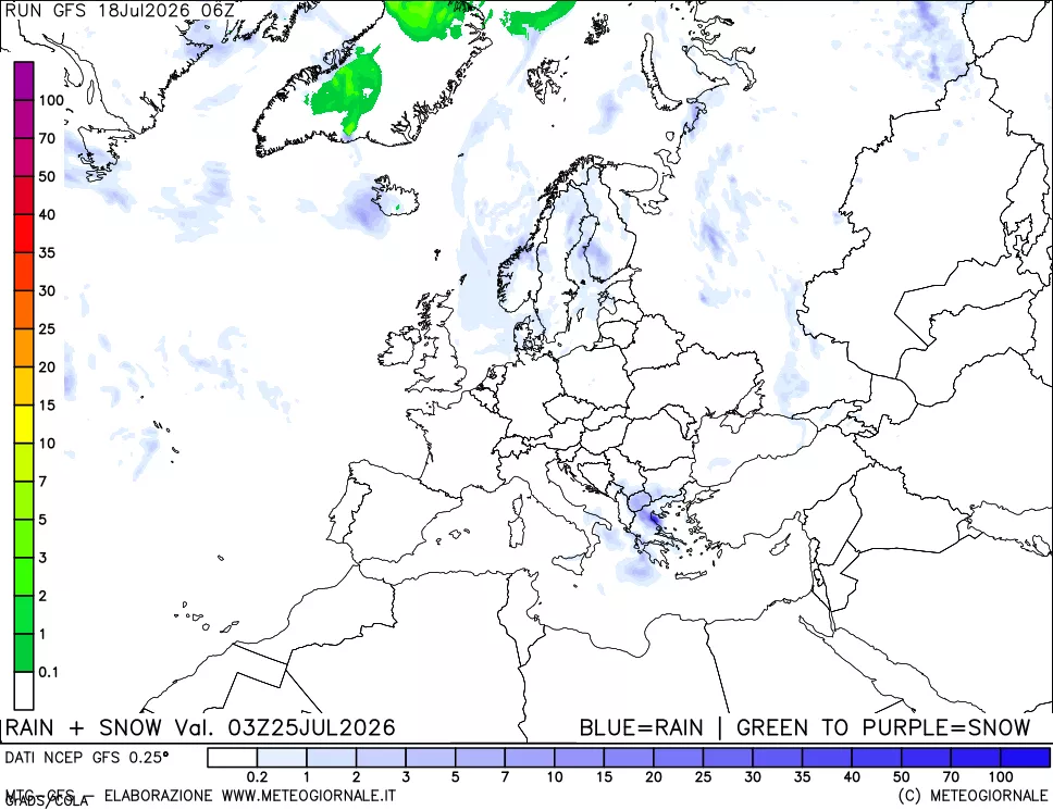 mappa Precipitazioni totali e nevose