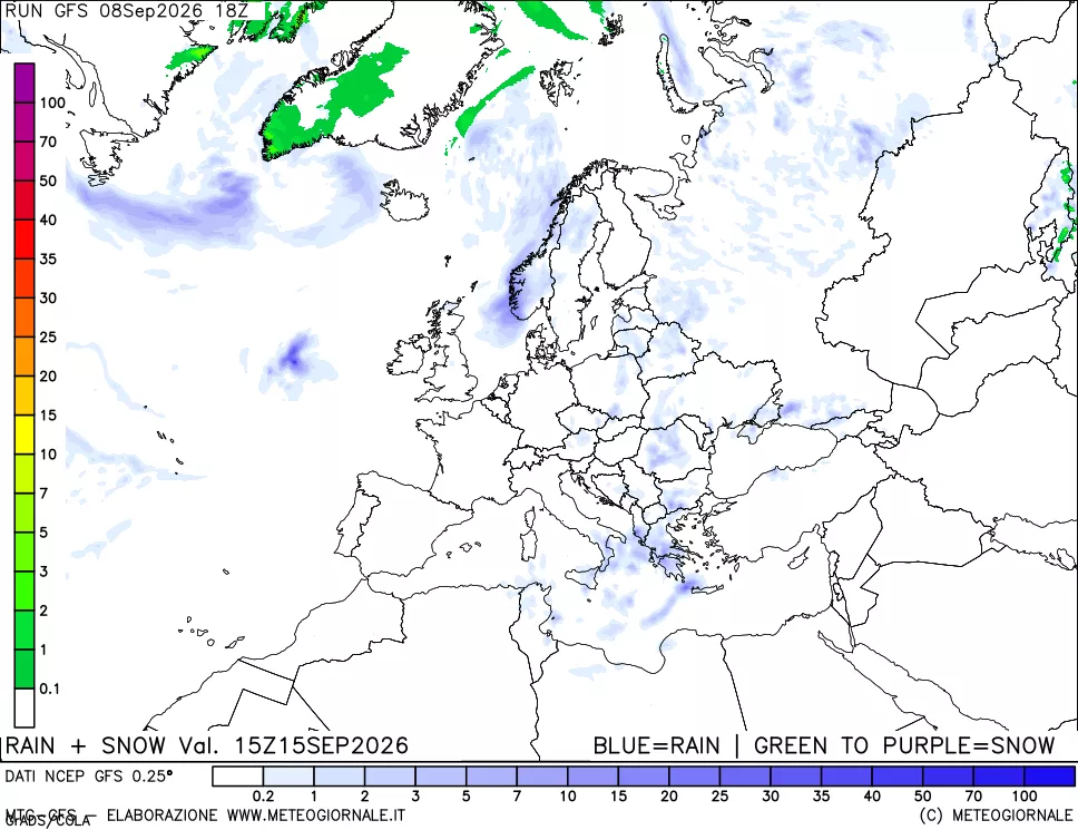 mappa Precipitazioni totali e nevose
