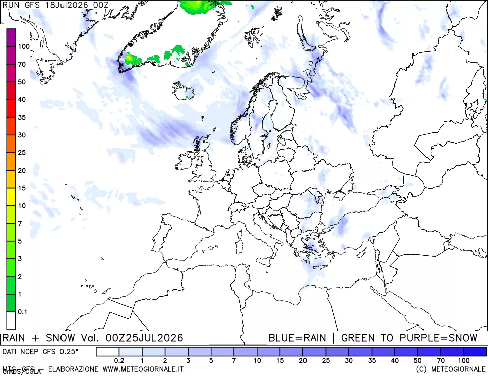 mappa Precipitazioni totali e nevose