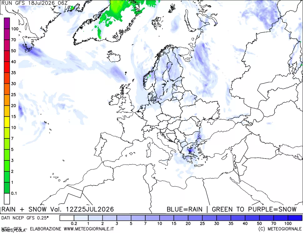 mappa Precipitazioni totali e nevose