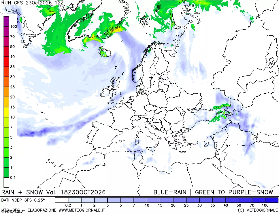mappa Precipitazioni totali e nevose
