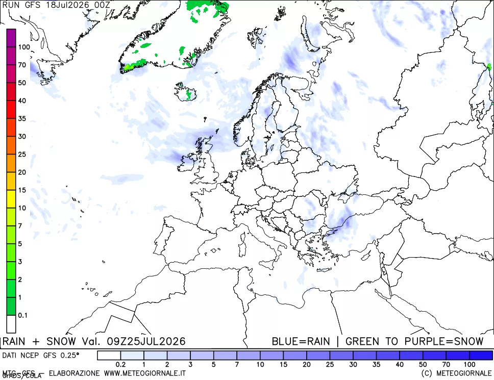 mappa Precipitazioni totali e nevose