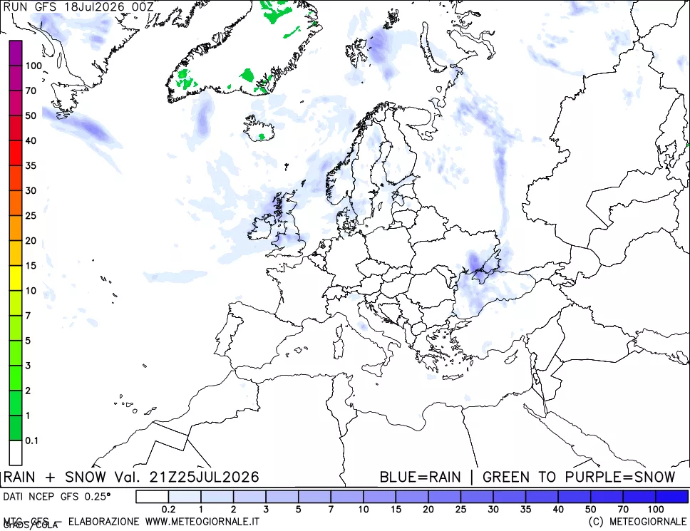 mappa Precipitazioni totali e nevose