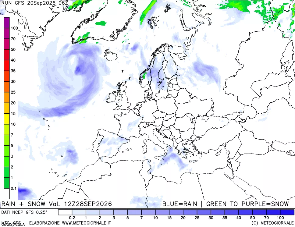 mappa Precipitazioni totali e nevose