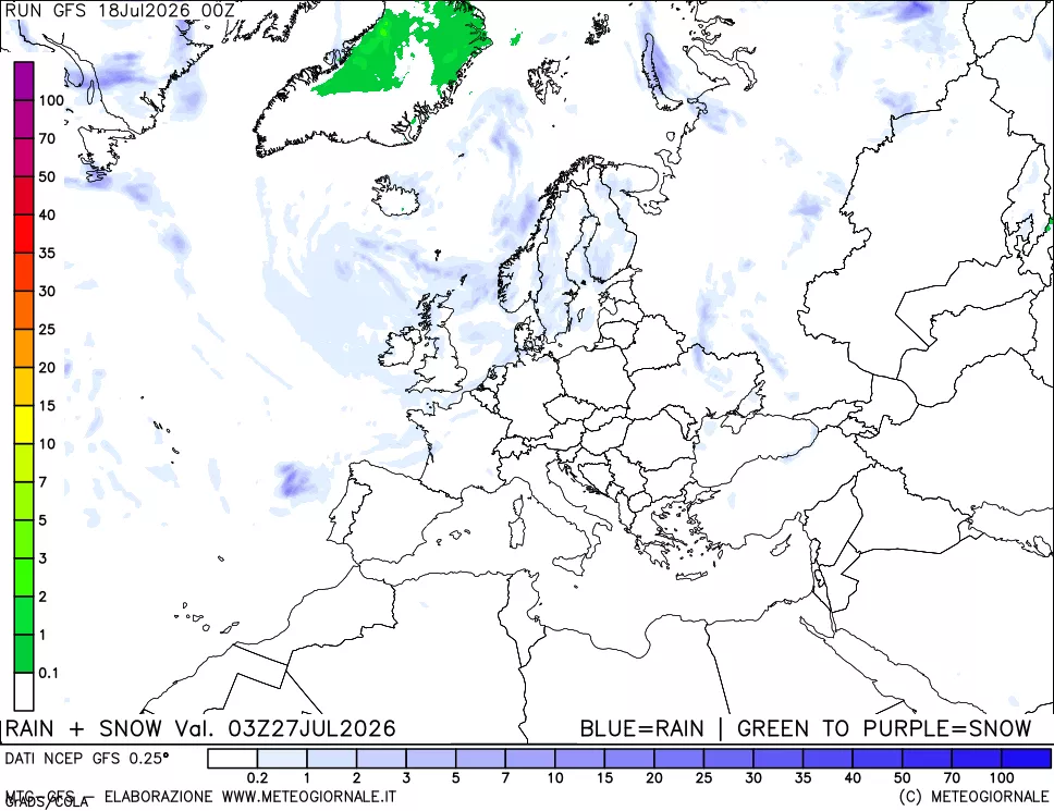 mappa Precipitazioni totali e nevose