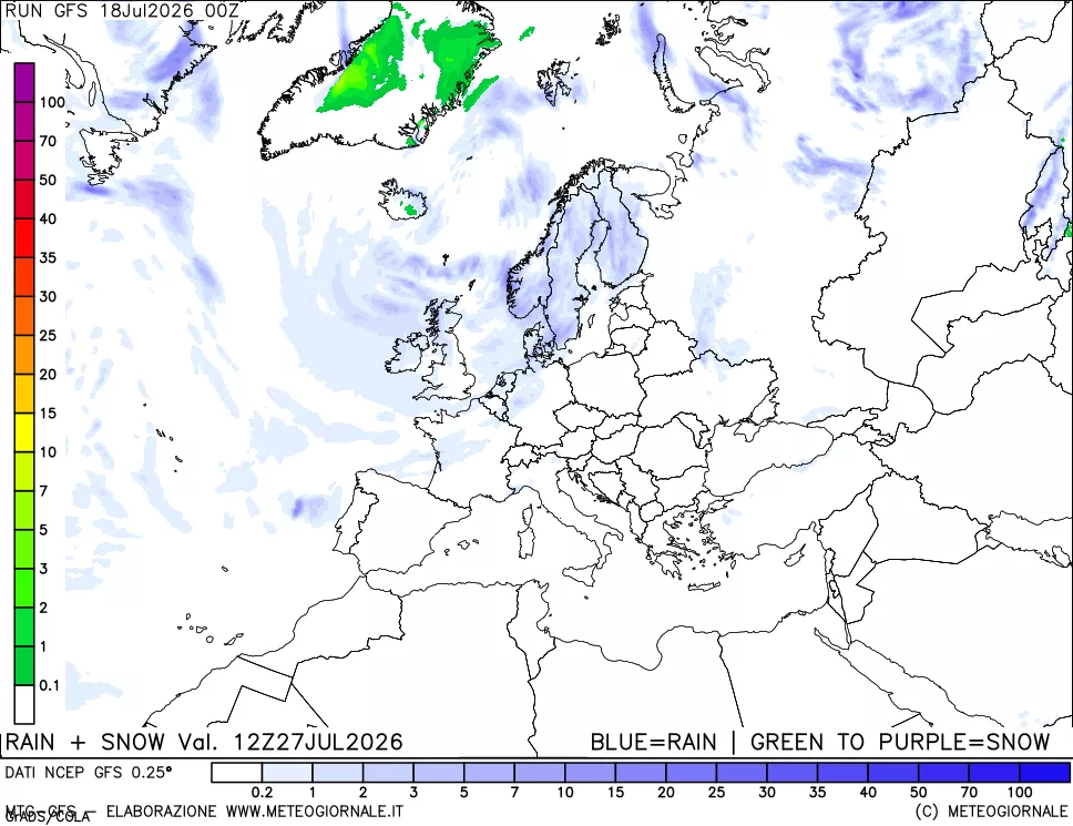 mappa Precipitazioni totali e nevose