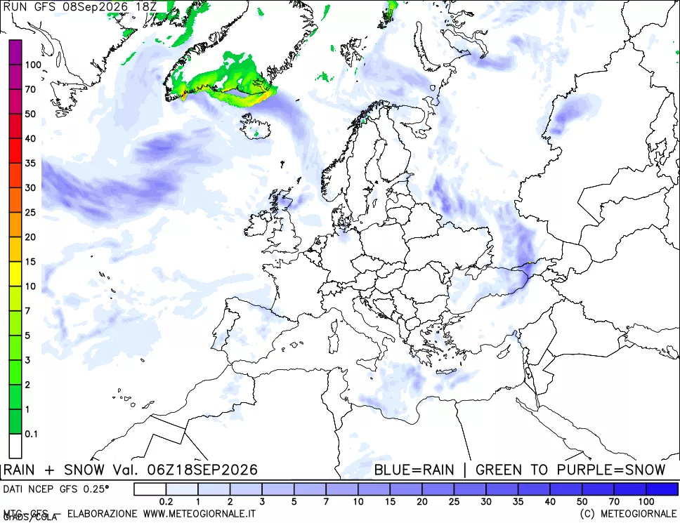 mappa Precipitazioni totali e nevose