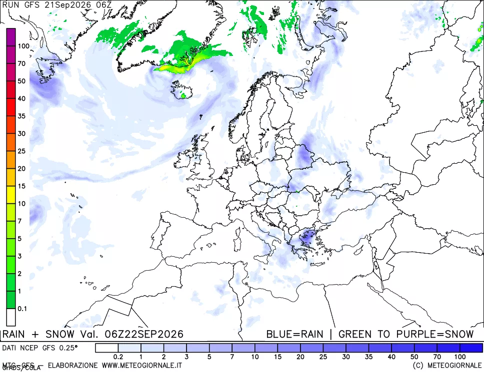 mappa Precipitazioni totali e nevose