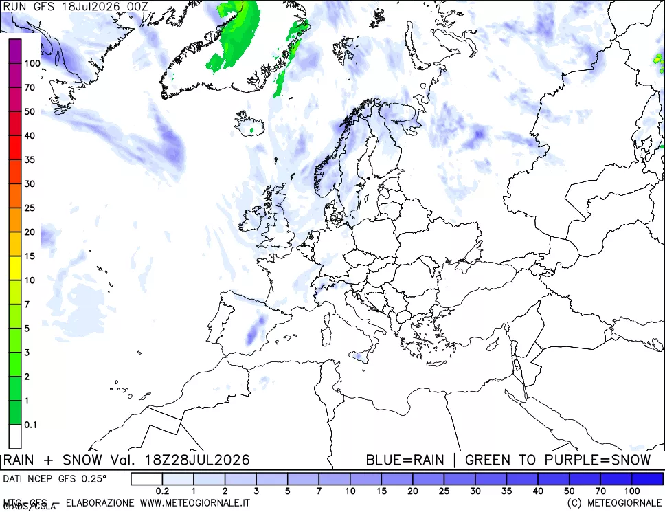 mappa Precipitazioni totali e nevose