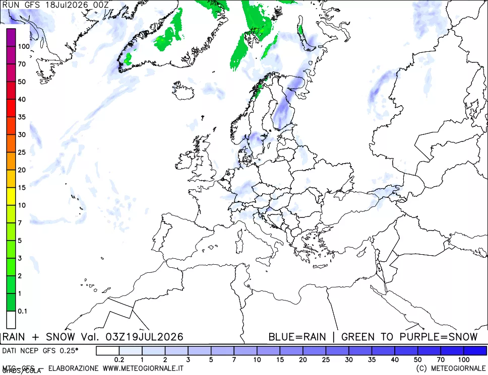 mappa Precipitazioni totali e nevose