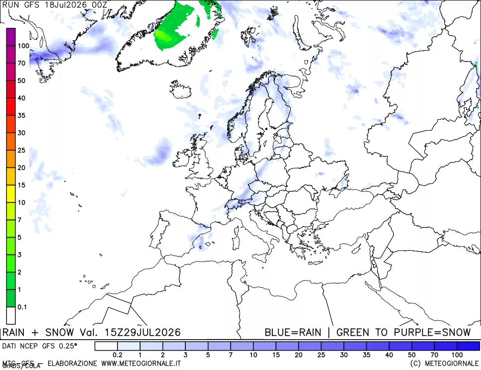 mappa Precipitazioni totali e nevose