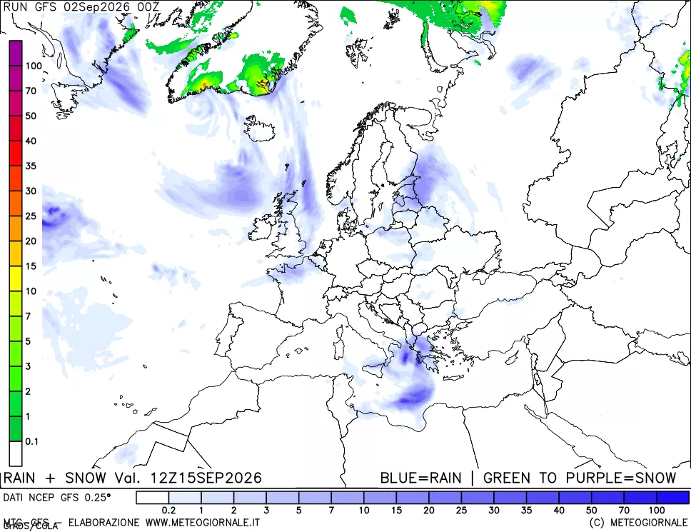 mappa Precipitazioni totali e nevose
