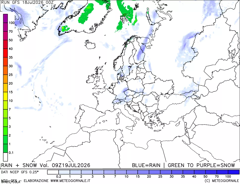 mappa Precipitazioni totali e nevose