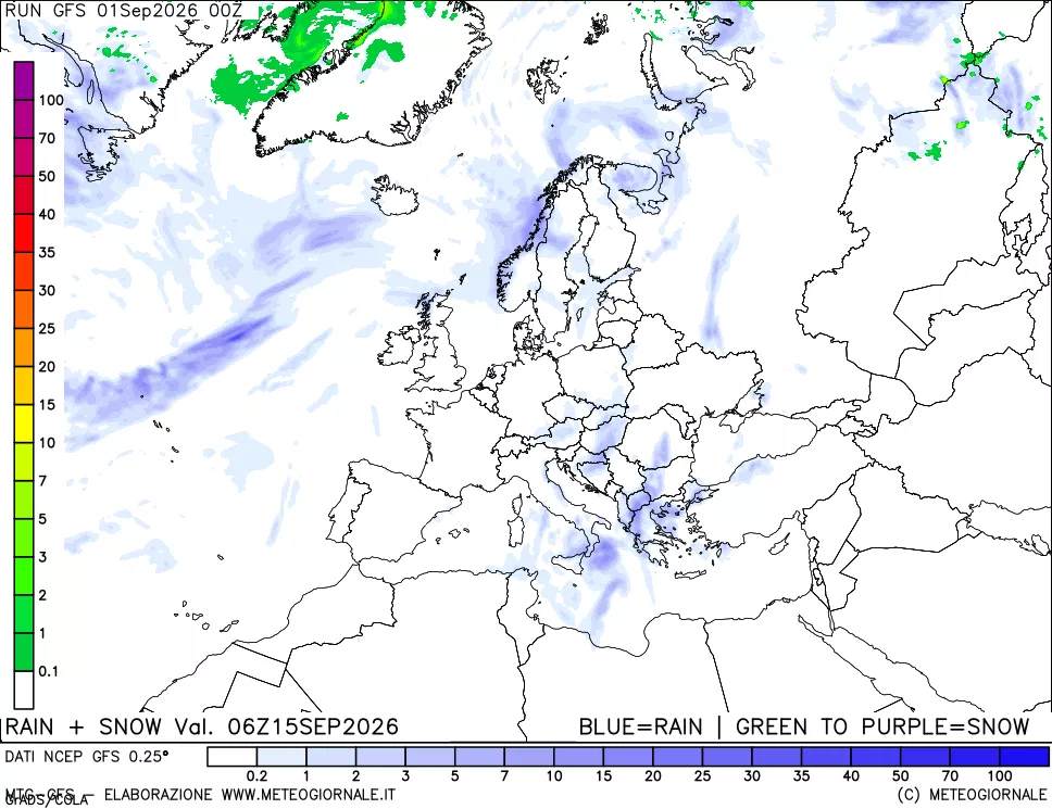 mappa Precipitazioni totali e nevose