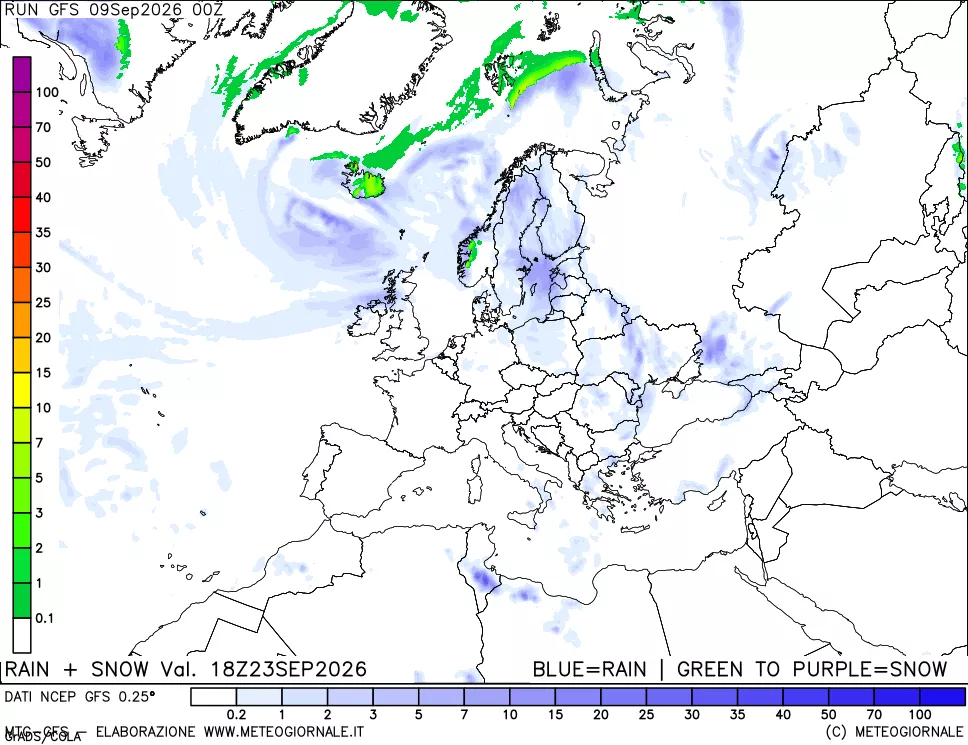 mappa Precipitazioni totali e nevose