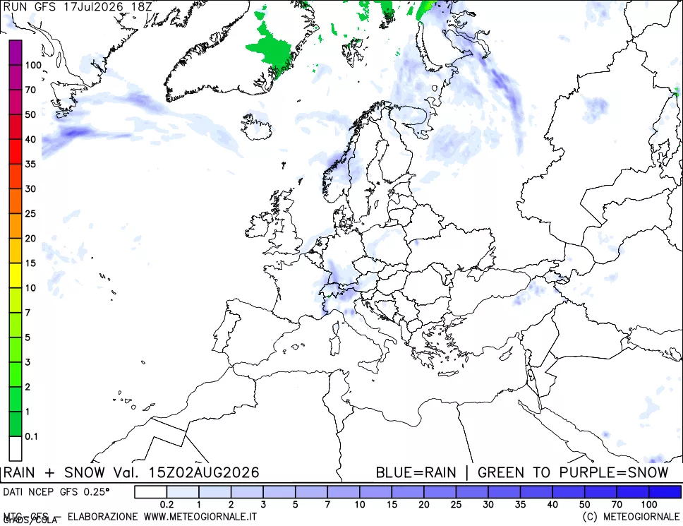 mappa Precipitazioni totali e nevose