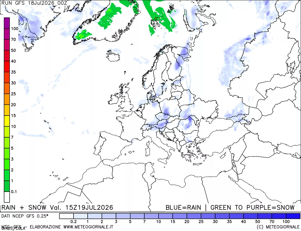 mappa Precipitazioni totali e nevose