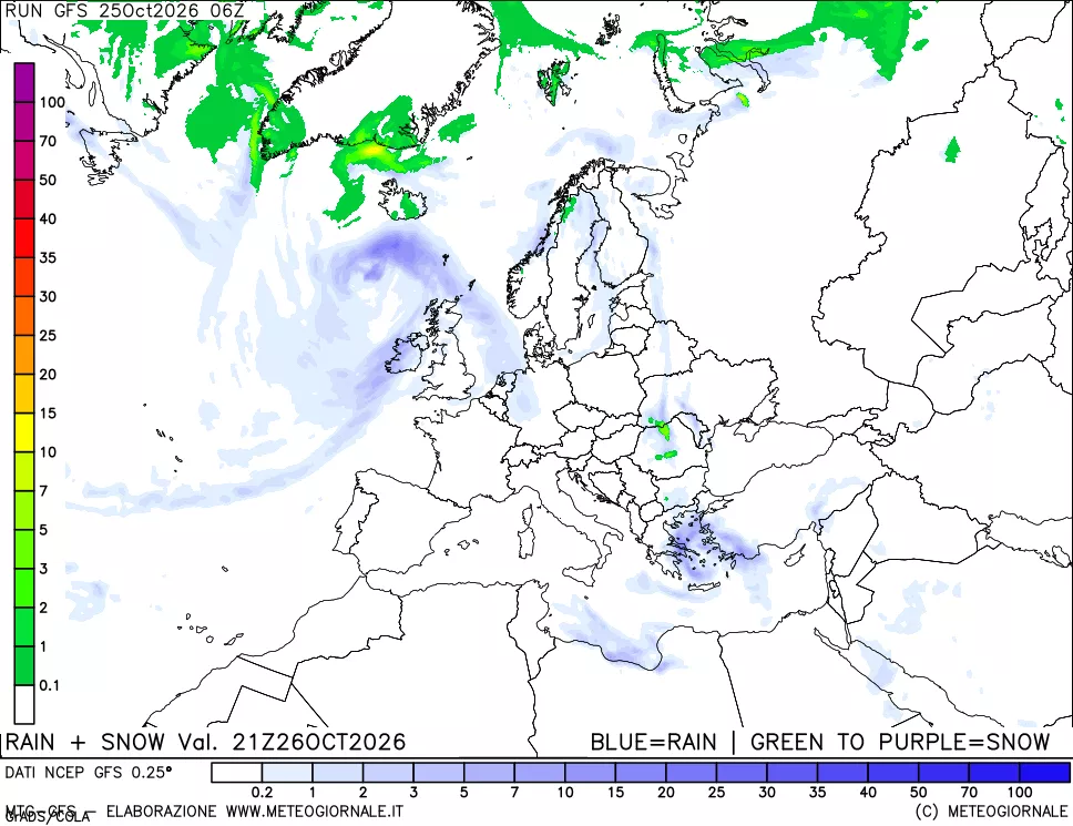 mappa Precipitazioni totali e nevose