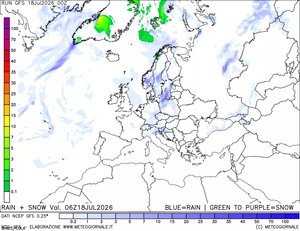 mappa Precipitazioni totali e nevose
