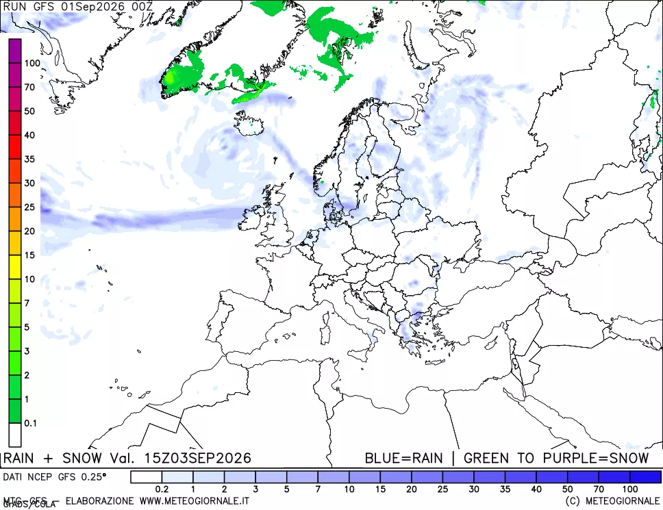 mappa Precipitazioni totali e nevose