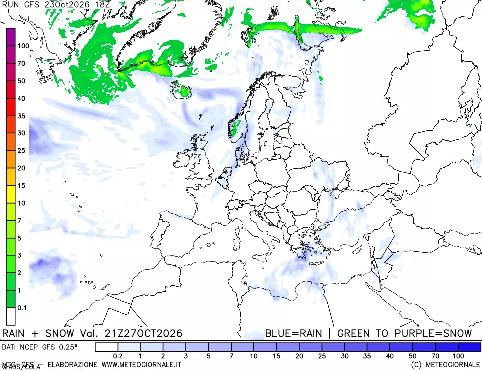 mappa Precipitazioni totali e nevose