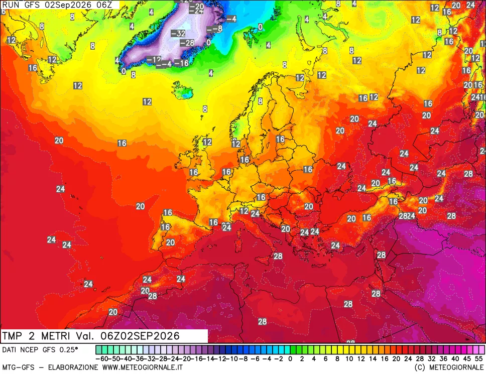 mappa Temp 2 metri