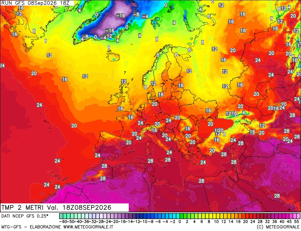 mappa Temp 2 metri
