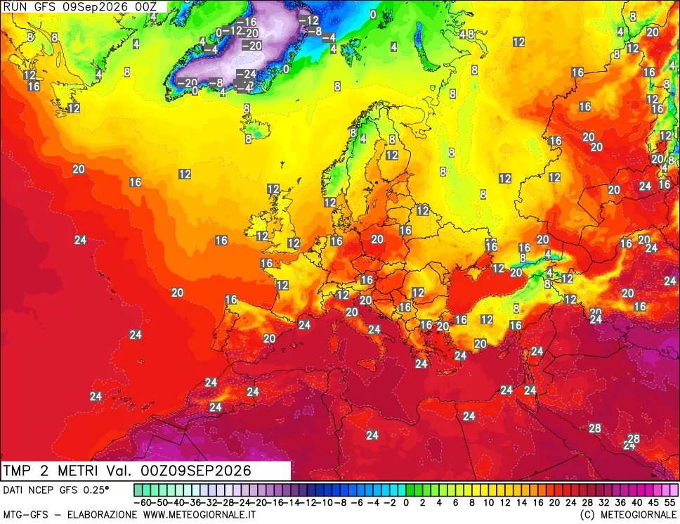 mappa Temp 2 metri