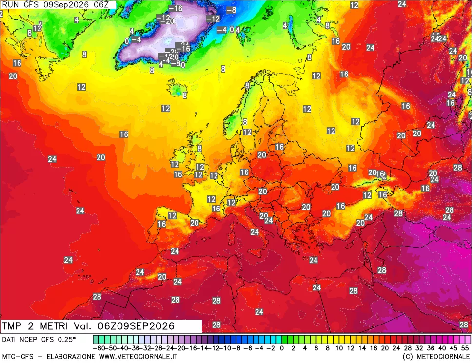 mappa Temp 2 metri